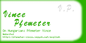 vince pfemeter business card